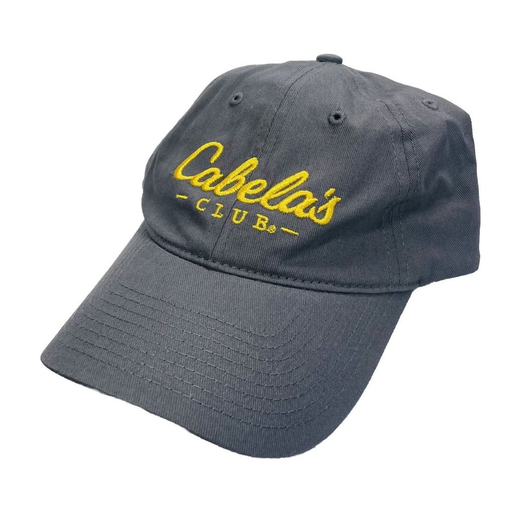 Cabela's Hat Cap Strapback Gray Yellow One Size Adjustable Embroidered Adult Men - Picture 2 of 8